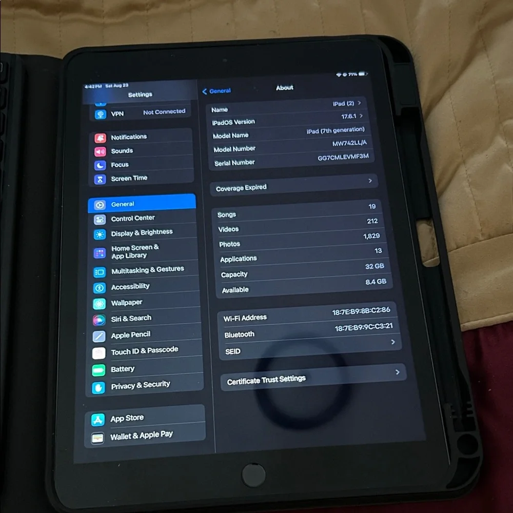 Apple Black Tablet with Keyboard Case